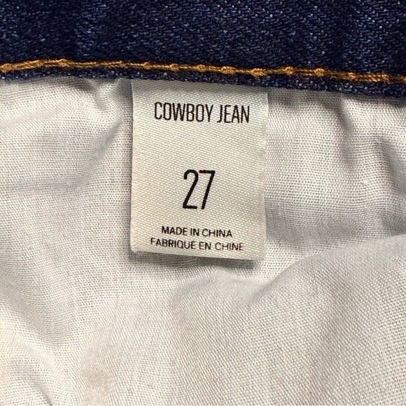 BDG High Waist Baggy Horseshoe Embroidered Dark Wash Cowboy Jeans size 27 - Picture 5 of 16